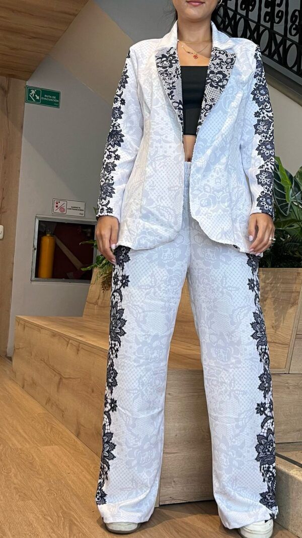 Set Blazer Rosa Blanco
